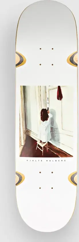 Hjalte Halberg Keyhole Wheel Well 8.5" Skateboard Deck hvit