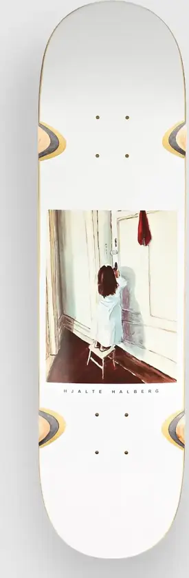 Hjalte Halberg Keyhole Wheel Well 8.25" Skateboard Deck hvit