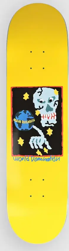Oskar Rozenberg World Domination 8.125" Skateboard Deck gul