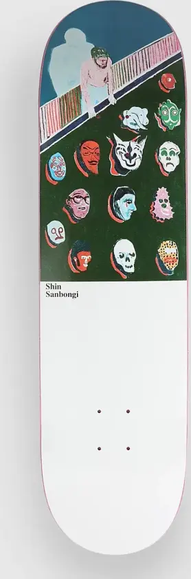 Shin Sanbongi-Throphy Heads 8.5" Skateboard Deck mønster