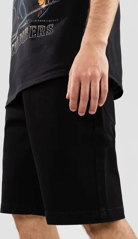 Wingville Loose Denim Shorts svart