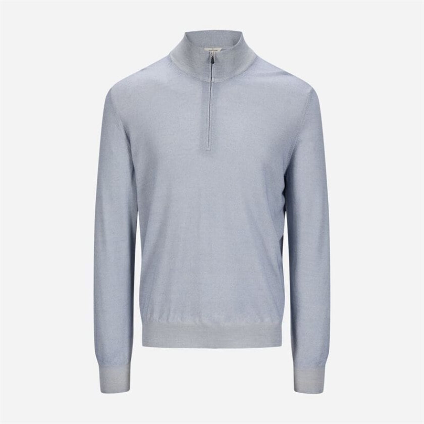 Half Zip Vintage Merino - Light Grey Grå 46