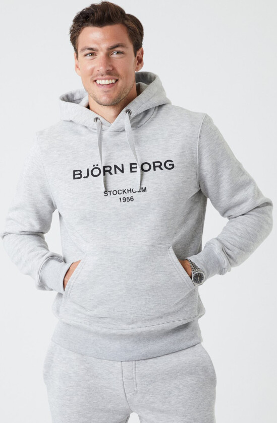 Borg Hoodie, hettegenser herre Light Grey Melange