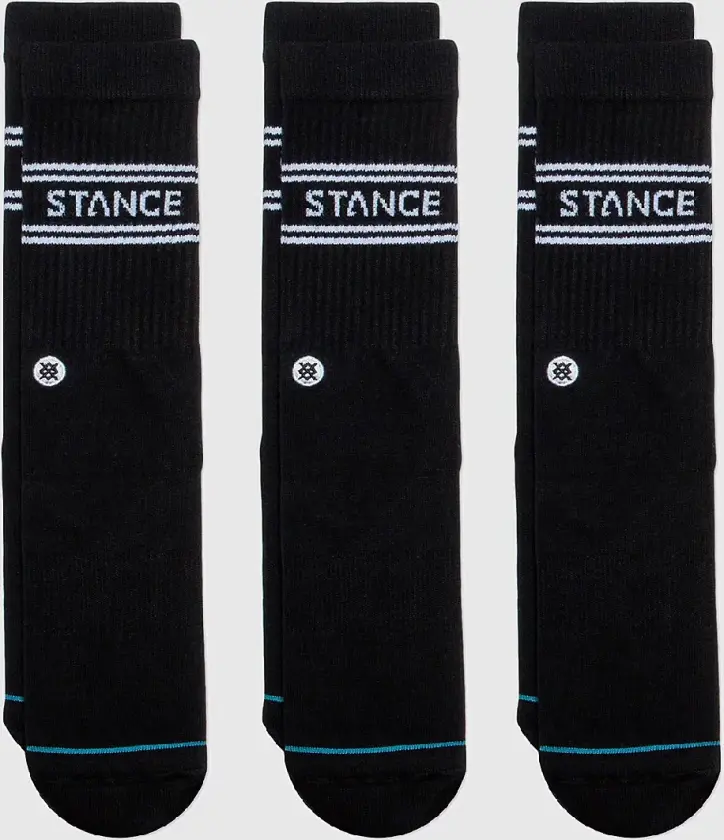 Basic 3 Pack Crew Socks svart