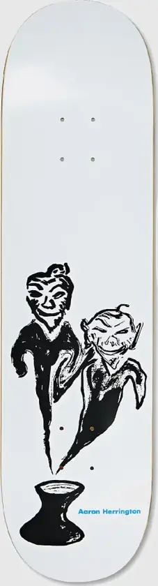 Aaron Herrington Pot Demons 8.25" Skateboard Deck hvit
