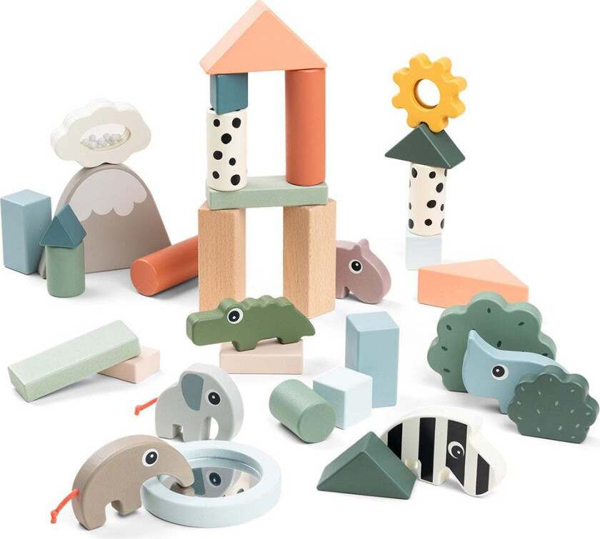 Byggeklosser 34 Stk - Treklosser