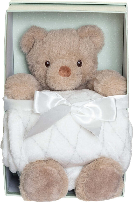 Svea Kosedyr med Teppe i Gaveeske, Beige - Dåpsgaver - Polyester