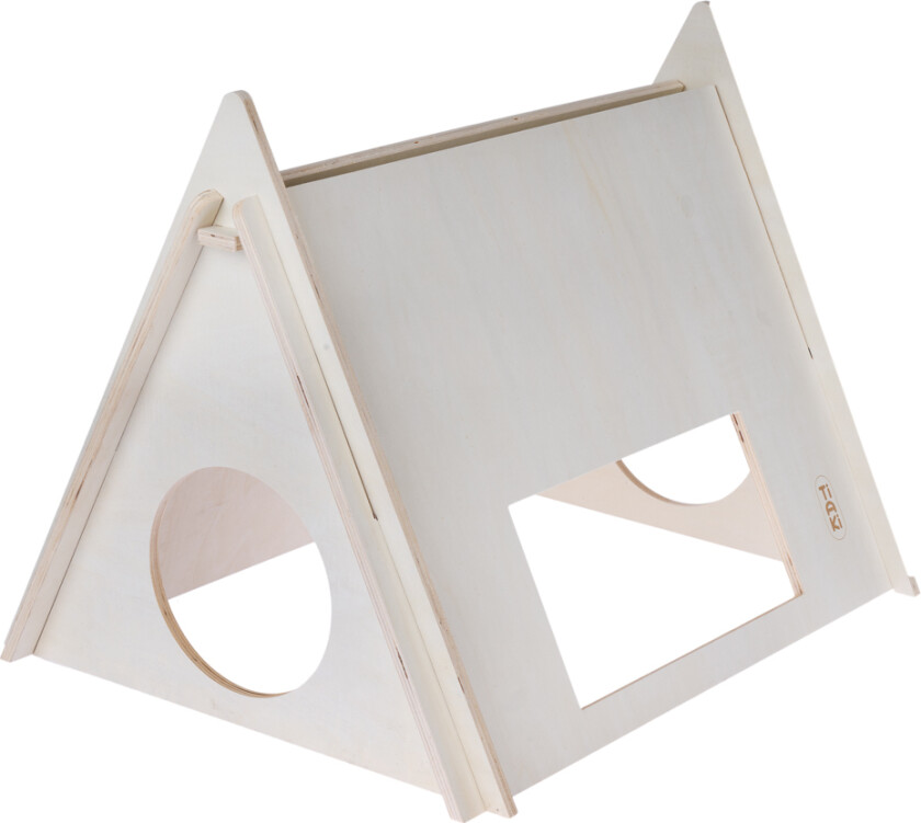 campingtelt i tre for små dyr - L 60 x B 47 x H 45 cm