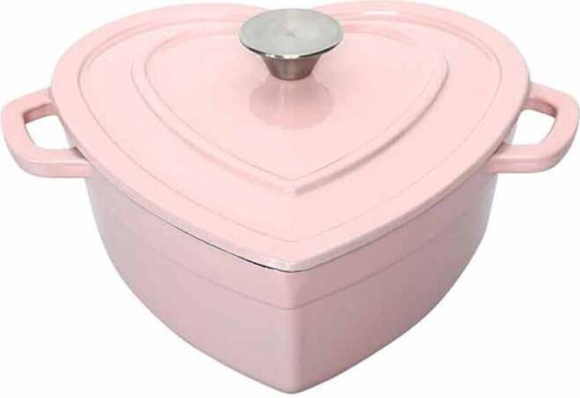 Love Collection Støpejernsgryte Hjerte Rosa 2,8L 23cm