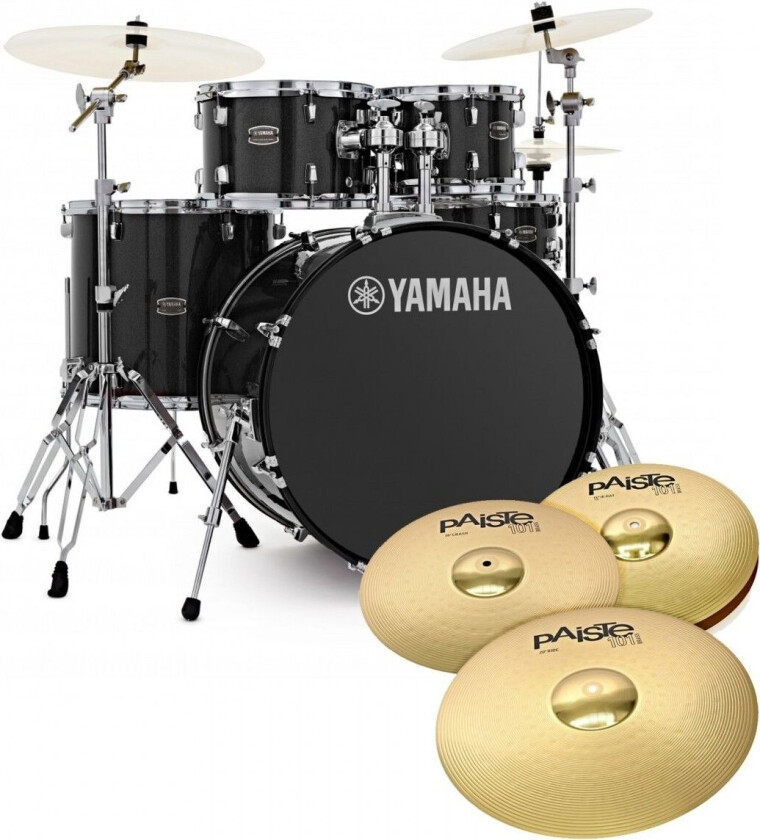 Rydeen 20" Drum Kit w/Cymbals Black Glitter