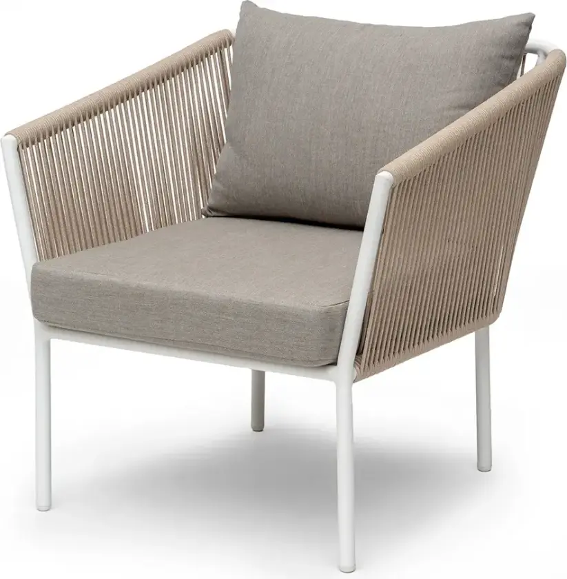 Bilde av Lersund lenestol Hvit/Beige