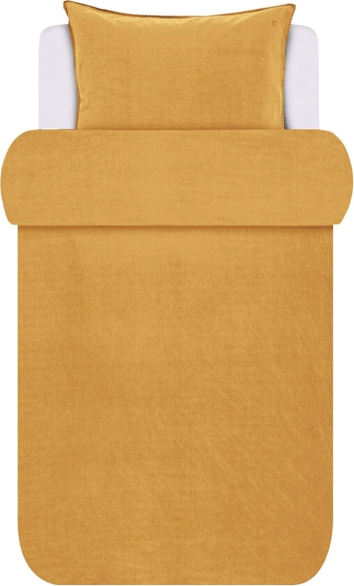 sengetøy - 140x220 cm - Senja grønt sengetøy - 100% enzymvasket bomulls sengesett