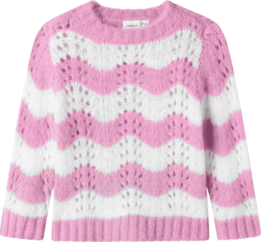 Bilde av Name It Nmfdamilla strikket genser småbarn, Pink Frosting