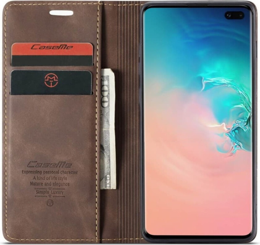 CaseMe Smart Magnet Flipdeksel Samsung Galaxy S10 Plus (SM-G975F) : Farge - Kaffe