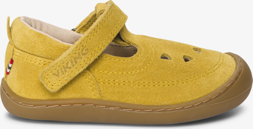 Alv Bjork Barefoot Sandal 1V Kids Yellow Velcro