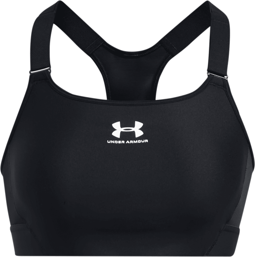 Under Armour HeatGear High, sports-BH, dame BLACK