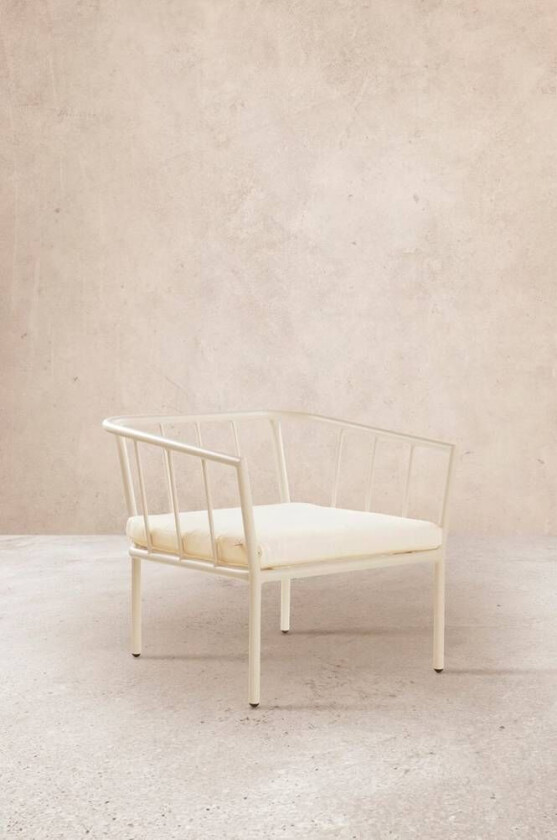 lenestol Beige/hvit pute