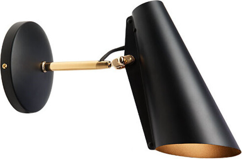 Birdy Vegglampe kort Sort/Messing