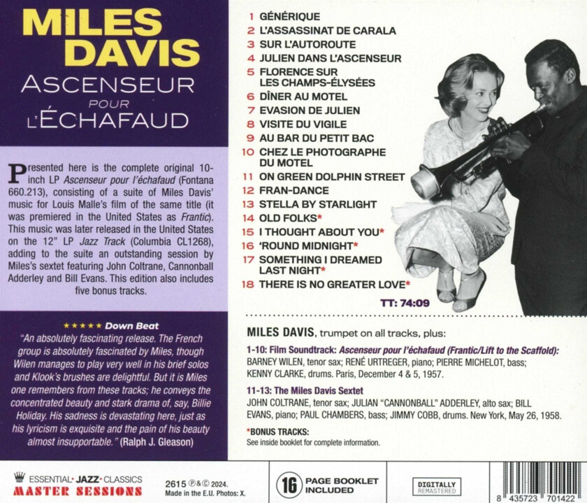Miles Davis Ascenseur Pour L'echafaud CD