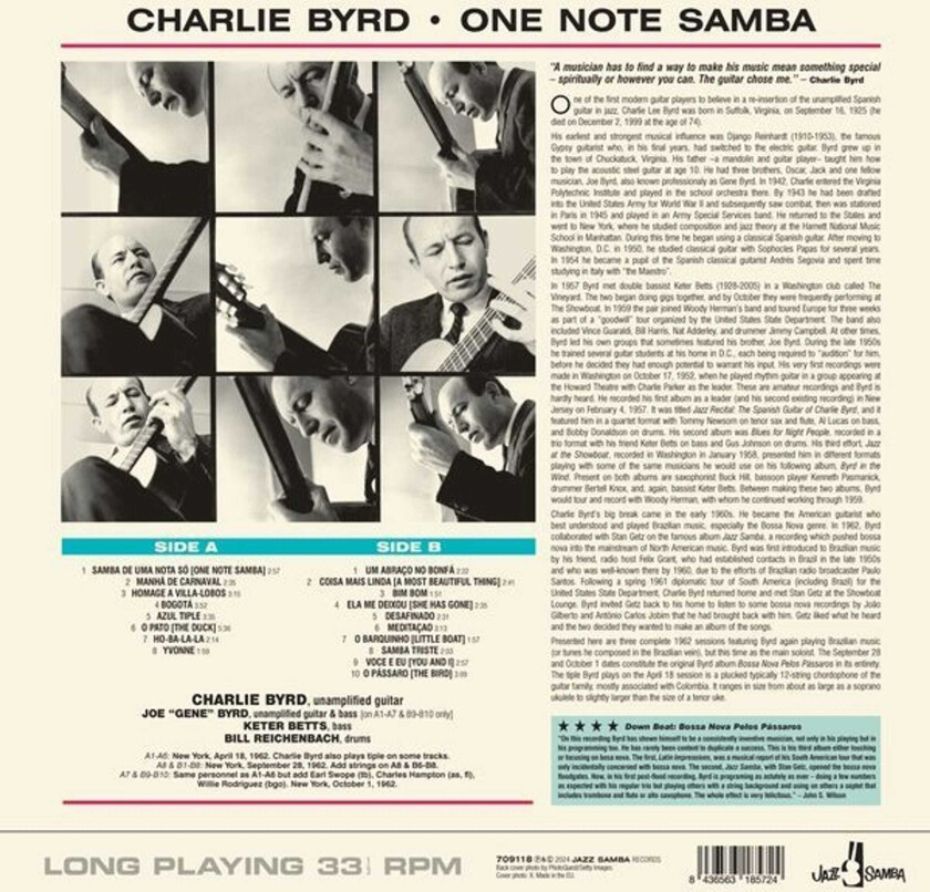 Charlie Byrd One Note Samba LP/Vinyl