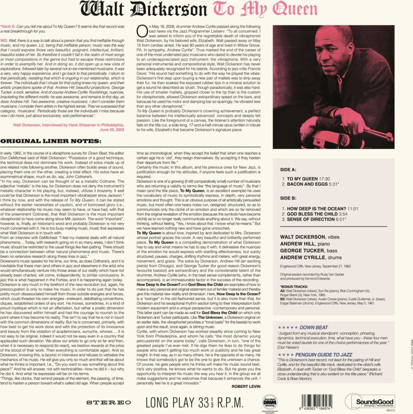Walt Dickerson To My Queen LP/Vinyl