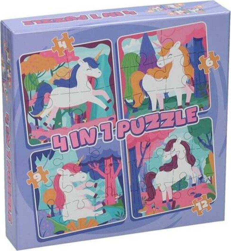 Jigsaw puzzle 4in1 - Forest animals 12 pcs. Gulv