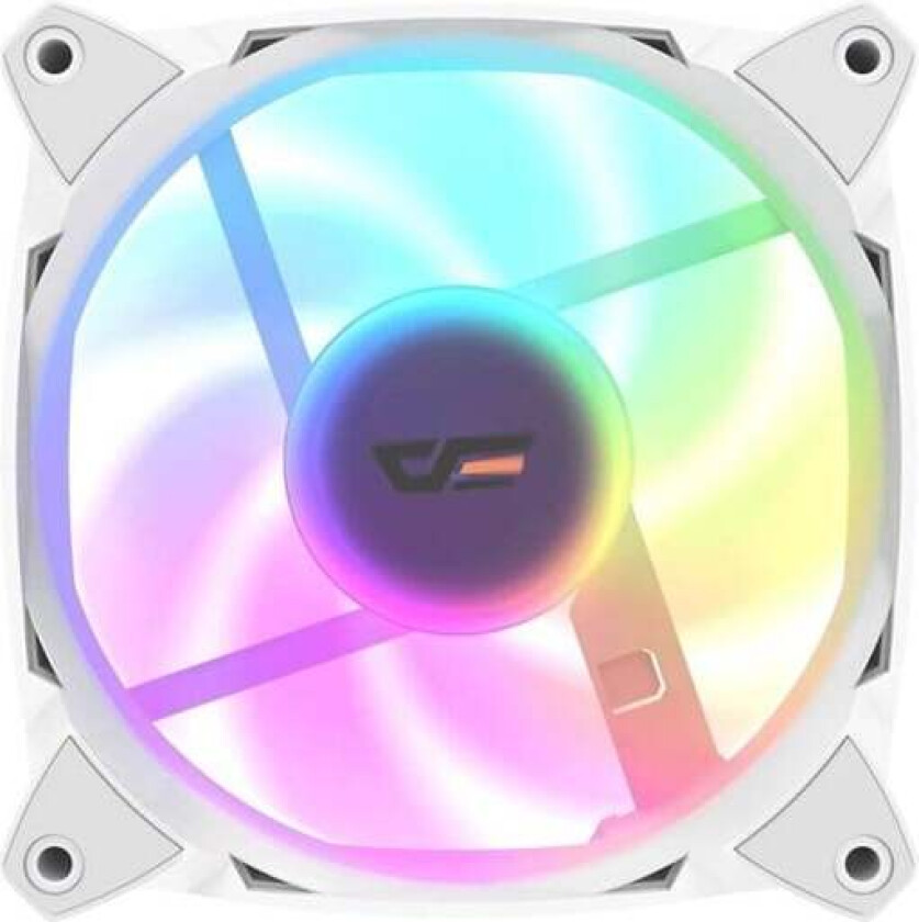 GR30 Cooling Fan (White) - Kabinettvifte - 120mm - Hvit med RGB-lys - 26 dBA