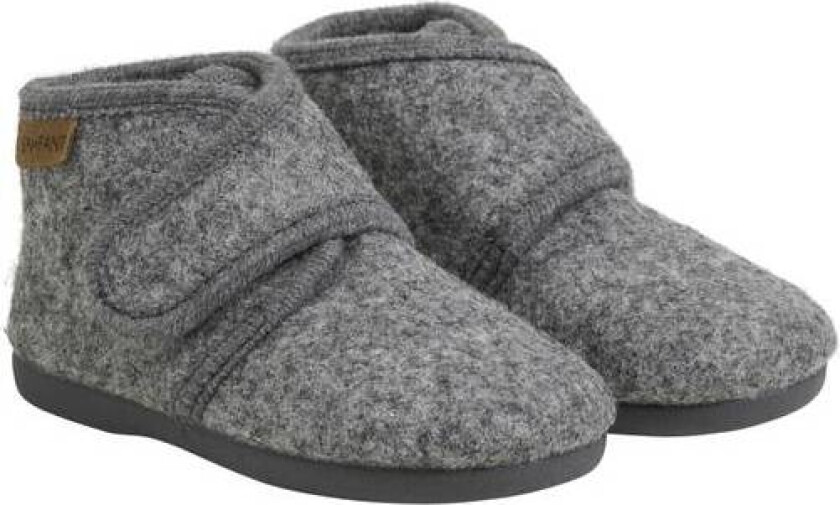 - Tøfler i Ull med Såle Dark Grey Melange
