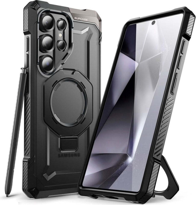 Supcase Unicorn Beetle Grip Samsung Galaxy S25 Ultra Deksel - MagSafe Kompatibel - Gjennomsiktig / Svart