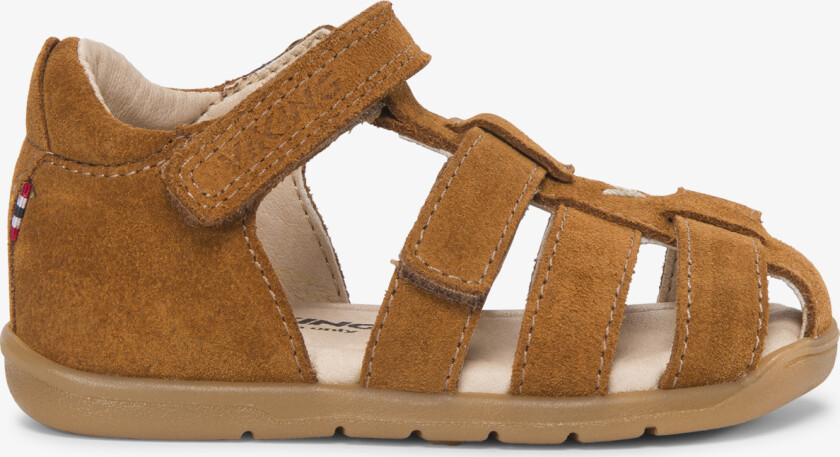 Alv Lonn Barefoot Sandal 1V Kids Brown Velcro