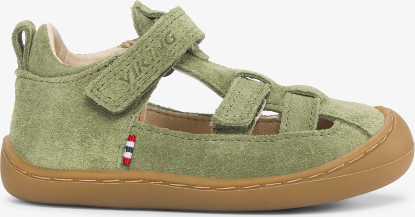 Alv Lind Barefoot Sandal 2V Kids Green Velcro