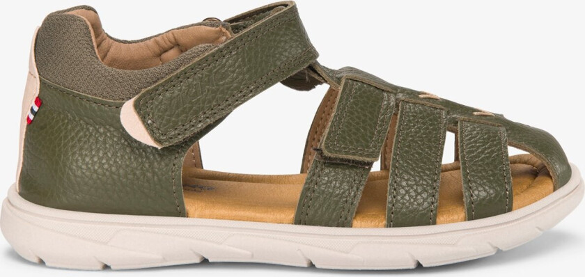 Groar Barefoot Sandal 2V Kids Green Velcro