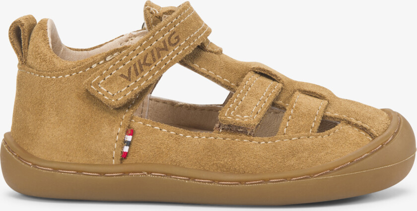 Alv Lind Barefoot Sandal 2V Kids Beige Velcro