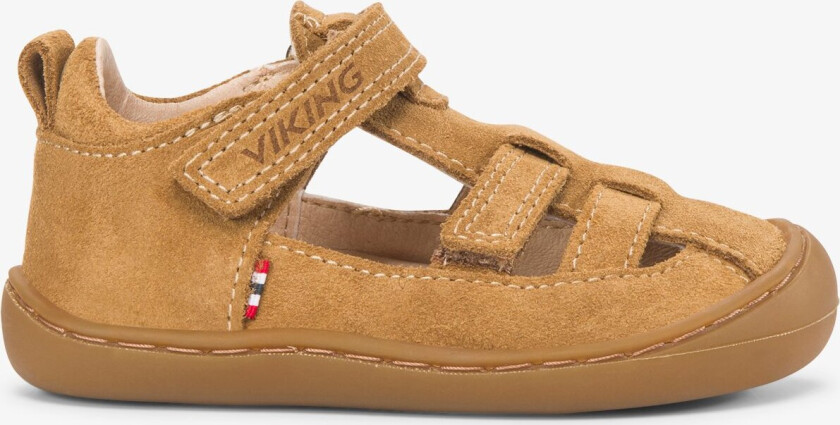 Alv Lind Barefoot Sandal 2V Kids Beige Velcro