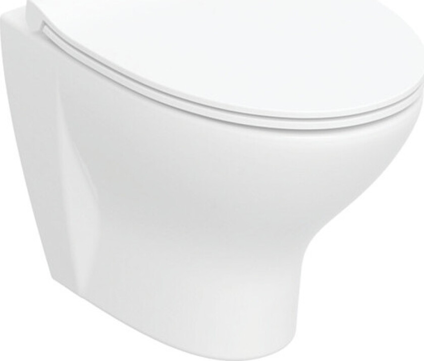 Spira Style vegghengt toalett, uten skyllekant, rengjøringsvennlig, hvit