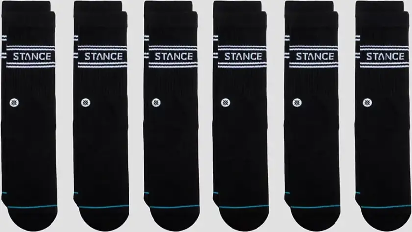 Basic Crew 6 Pack Socks svart