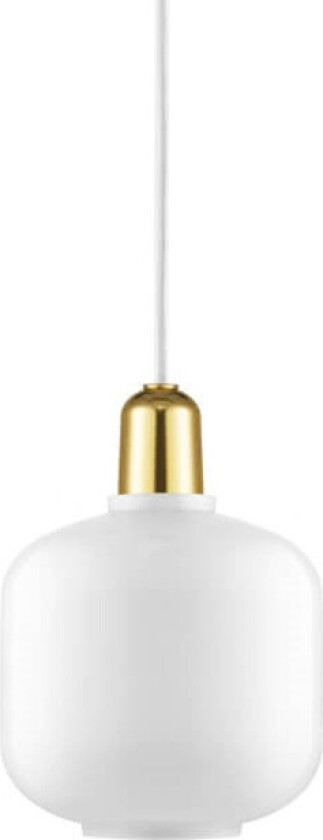 Amp lampe liten Hvit-messing
