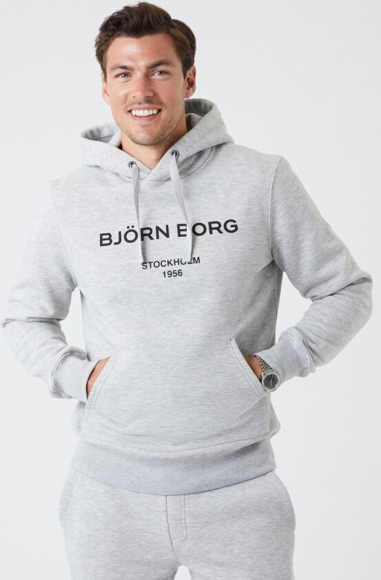 Borg Hoodie, hettegenser herre Light Grey Melange