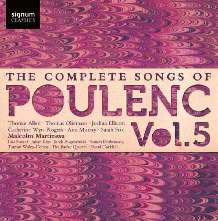 Francis Poulenc, ALLEN, Badke Quartet Complete Songs Of Francis Poulenc 5 CD