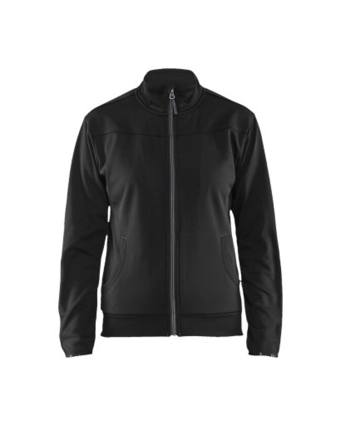 DAME genser hel glidelås Svart/