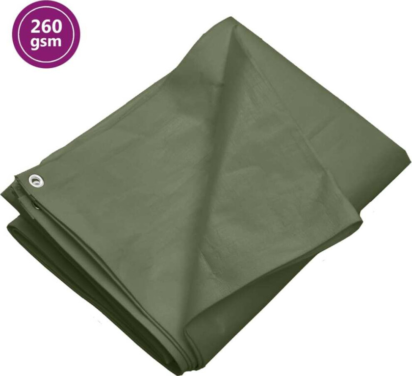 Presenning 260 g/m² 6x8 m grønn HDPE