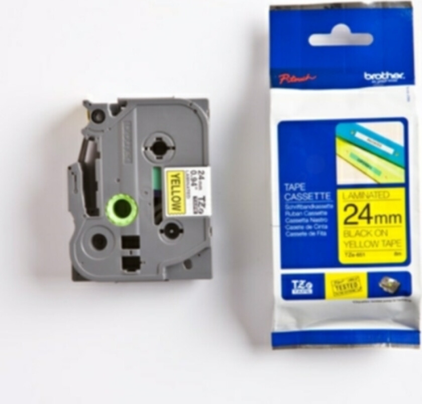 Tape 24mm Tze-651 Svart/gul