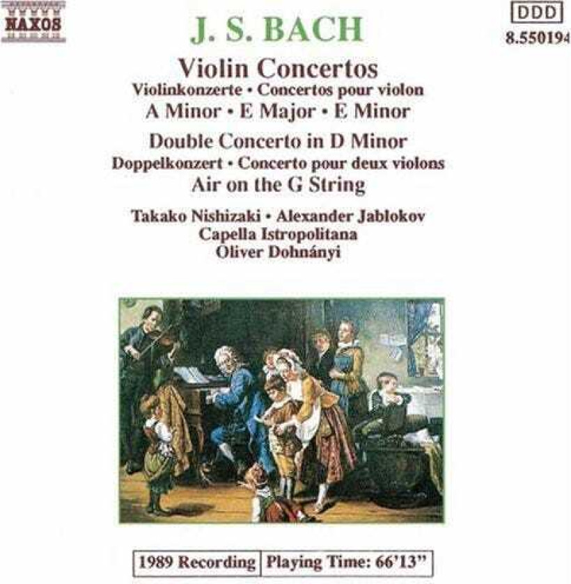 Alexander Jablokov, Takako Nishizaki, Johann Sebastian Bach Violin Concerti CD