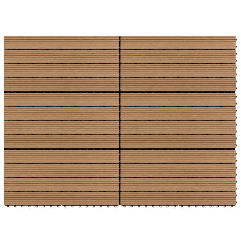 Terrassebord 6 stk WPC 60x30 cm 1,08 m² brun