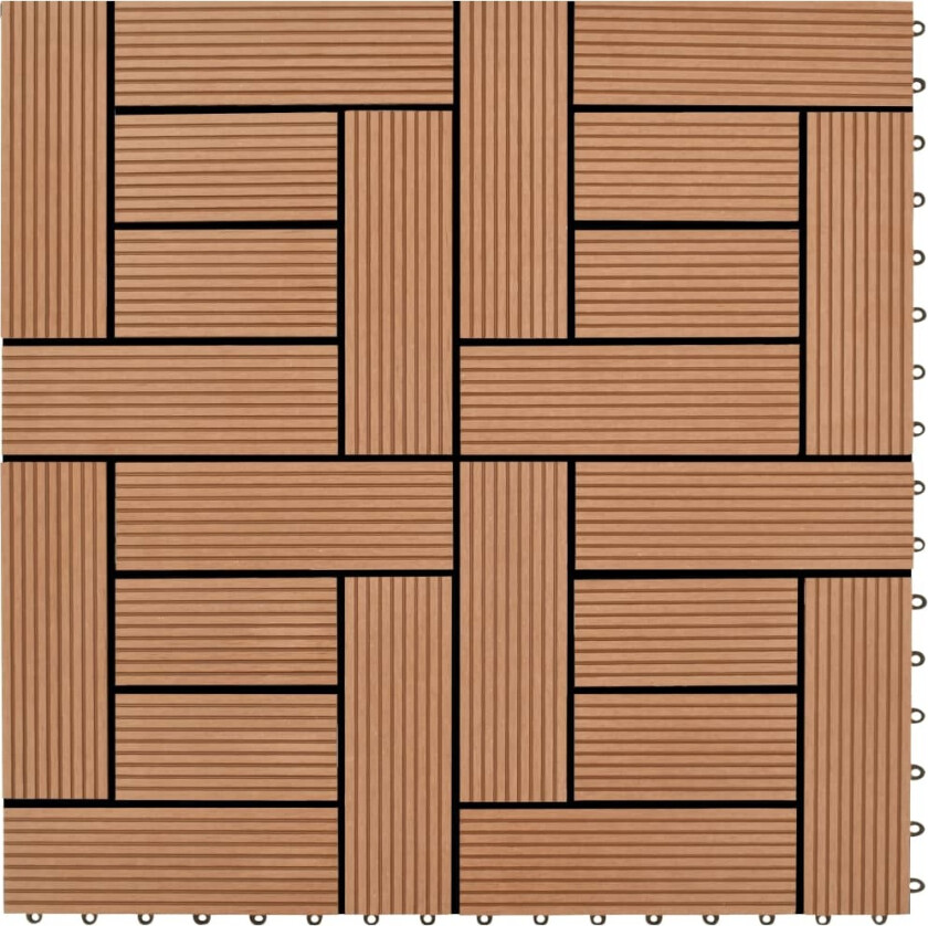 Terrassebord 22 stk WPC 30x30 cm 2 kvm WPC brun