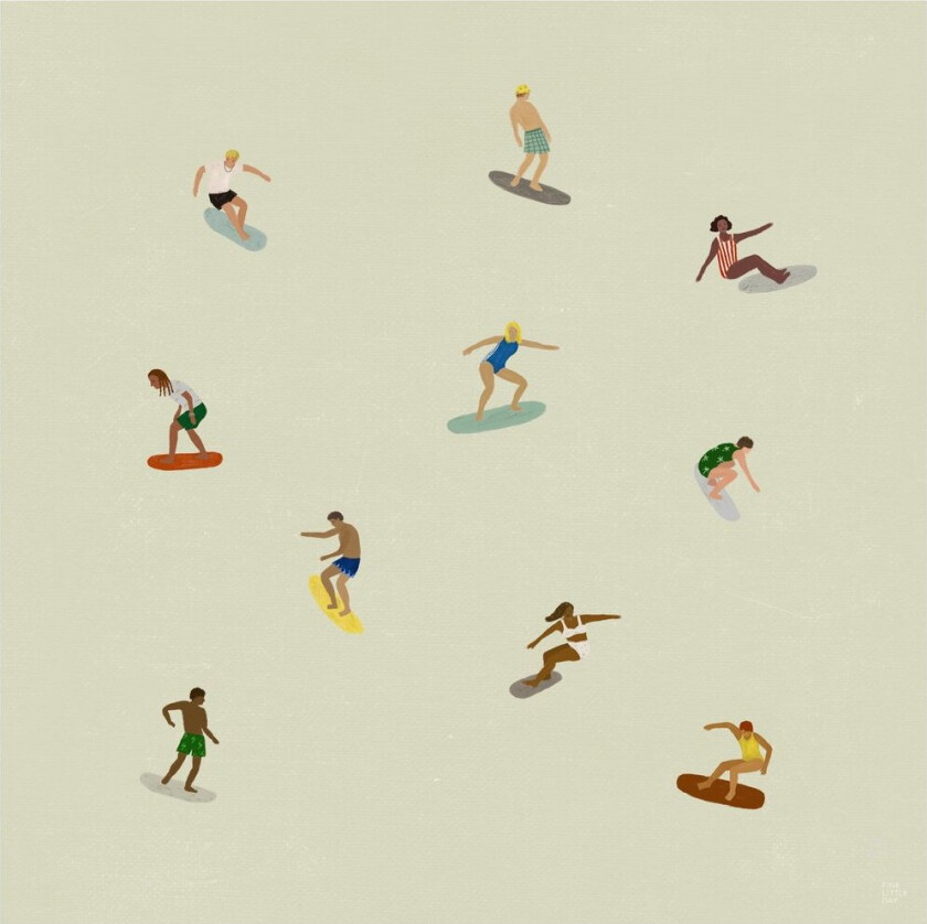 Surfers poster Beige, 40x40 cm