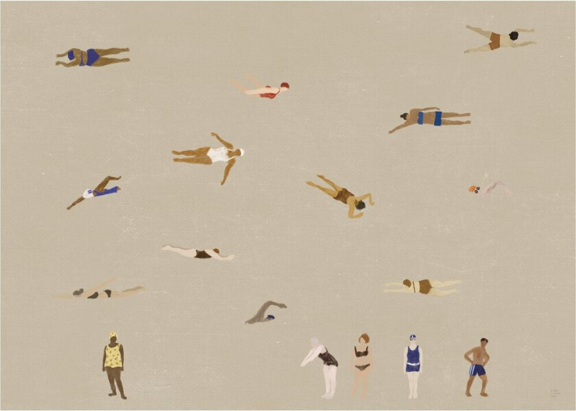 Swimmers poster Beige, 50x70 cm