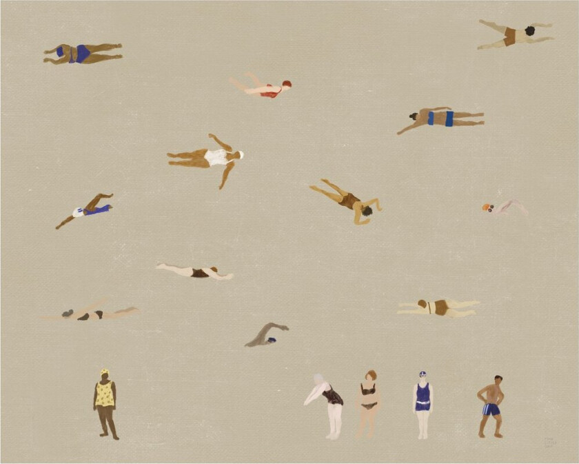 Swimmers poster Beige, 40x50 cm