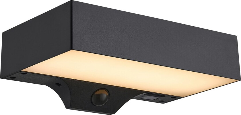 Monay square solar vegglampe utendørs 5W 3000 Kelvin - Solcelle - Svart