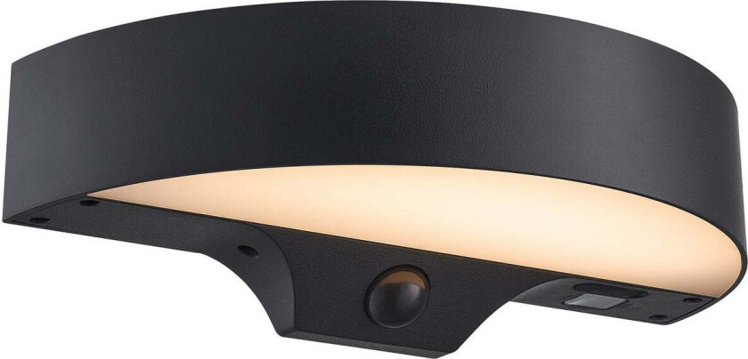 Monay round solar vegglampe utendørs 5W 3000 Kelvin - Solcelle - Svart